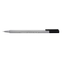 STAEDTLER Triplus, Schwarz, Fein, Schwarz, Grau, Polypropylen (PP), Recycelbarer Kunststoff, Dreieck, Tinte auf Wasserbasis