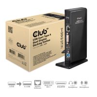 Club 3D USB 3.0 Dual Display Docking Station - Schwarz-Klavierlack Display Link zertifiziert