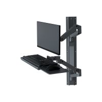 Ergotron LX Pro - Befestigungskit (2 Arme, 2 Aufsätze, Tastatur-Tablett, Mausablage zum Herausziehen, Maushalterung, 2 Wandhalterungssockel, Wandschiene 34", Wandbefestigung, 2 Kabelkanäle, Monitor-Schwenkarm, Tastaturdrehpunkt) - für LCD-Display / PC-Aus
