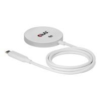 Club 3D Ladegerät Qi2 25 W kabellos WH Qi 2.2 MagSafe-kompatibles magnetisches Pad