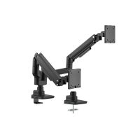 Equip 17"-35" Schwerlast-Doppelmonitor-Schreibtischhalterung, Schwarz, Klemme/Durchführung, 40 kg, 43,2 cm (17"), 88,9 cm (35"), 100 x 100 mm, Schwarz