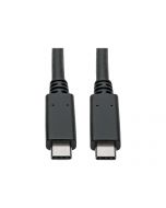 Tripp USB-C to USB-C Cable (M/M) - 3.1, 10 Gbps, 5A Rating, USB-IF Certified, Thunderbolt 3, 3 ft. - USB-Kabel - 24 pin USB-C (M)
