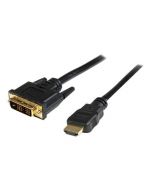 StarTech.com 50cm HDMI auf DVI-D Kabel - Stecker/Stecker - HDMI/DVI Adapterkabel / Adapter Kabel - Schwarz - Videokabel - DVI-D (M)