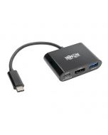 Tripp U444-06N-H4UB-C USB-C-auf-HDMI 4K-Adapter mit USB-A-Anschluss und PD-Aufladung - HDCP - schwarz - 0,1524 m - USB Typ-C - USB Type-C + USB Type-A + HDMI - Männlich - Weiblich - Gerade