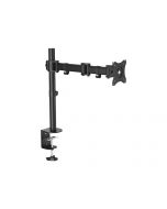 StarTech.com Desk Mount Monitor Arm for up to 34" VESA Compatible Displays, Articulating Pole Mount with Single Monitor Arm, Ergonomic Height Adjustable, Desk Clamp or Grommet, Black - Small Footprint Design (ARMPIVOTB)