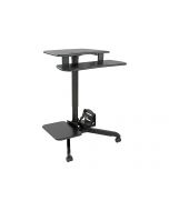 Tripp Mobile Workstation Standing Desk Rolling Cart Height-Adjustable - Wagen (Befestigungen, Tastaturablage, Schraubenschlüssel, Bildschirmregal)