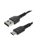 StarTech.com 1m USB-A auf USB-C Ladekabel - Dauerhaftes USB 2.0 auf USB Typ-C Datenübertragungs- und Schnellladekabel - Robuster TPE-Mantel Aramidfaser, M/M, 3A - Schwarz (RUSB2AC1MB)