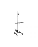 Tripp Mobile Workstation TV Floor Stand Cart Height-Adjustable w/ Monitor Mount 17-32in - Wagen (Befestigungen, Schraubenschlüssel, Mauspad)