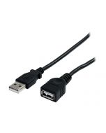 StarTech.com 10 ft Black USB 2.0 Extension Cable A to A - 10ft USB 2.0 Extension Cable - 10ft USB male female Cable (USBEXTAA10BK)