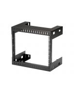 StarTech.com 8U 19" Wall Mount Network Rack - 12" Deep 2 Post Open Frame Server Room Rack for Data/AV/IT/Computer Equipment/Patch Panel with Cage Nuts & Screws 135lb Capacity, Black (RK812WALLO)