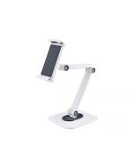 StarTech.com Adjustable Tablet Stand for Desk, Desk/Wall Mountable, Supports Up to 2.2lb, Universal Tablet Stand Holder for Desk, Articulating Tablet Mount with Pivot/Swivel/Rotate - Ergonomic Tablet Stand (ADJ-TABLET-STAND-W)