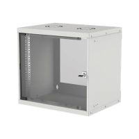 Intellinet Network Cabinet, Wall Mount (Basic), 9U, Usable Depth 500mm/Width 485mm, Grey, Flatpack, Max 50kg, Glass Door, 19", Parts for wall installation (eg screws and rawl plugs)
