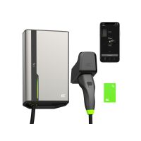 Green Cell GC EVGC021B2250 - Wallbox, 3,6 - 22 KW, 5 m, NFC, Grau, Wand, Aluminium, LED, Schwarz, IK10