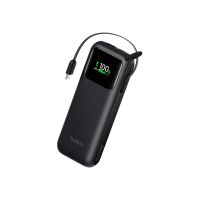 Belkin UltraCharge - Powerbank - mit aufrollbarem Kabel - 11000 mAh - 60 watt - Fast Charge - 3 Ausgabeanschlussstellen (2 x USB-C, USB)