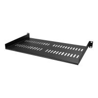 StarTech.com 1HE Regalboden für Racks - Universale Belüftete Freitragende Fachboden für 19" Netzwerkschränke und Racks, Tragkraft 20kg - Schwerlastregal aus Stahl - 10" Tief - Schwarz, Regalboden, Stahl, Schwarz, 1 Stück(e), 1,8 kg