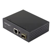 StarTech.com Industrial Media Converter - 1 Gbit/s Medienkonverter LWL Kupfer - Singlemode-/Multimode Glasfaser auf Kupfer Netzwerk - 12-56 V DC - IP-30/-40&deg;C bis 75&deg;C (IMC1GSFP)