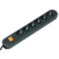 Bachmann SMART 6x Schuko H05VV-F 3G 1.50mm² 16A/3680W 3m, 3 m, Kunststoff, Schwarz, Schwarz, 6 AC-Ausgänge, 3680 W