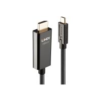 Lindy Adapterkabel - USB-C männlich zu HDMI männlich - 5 m - abgeschirmt - Schwarz - rund, aktiver Chip, 4K60Hz (4096 x 2160)