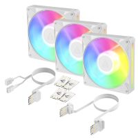 Arctic BioniX P14 A-RGB (White) – 3 Pack 140 mm PWM-Lüfter mit Daiy Chain, Ventilator, 14 cm, 400 RPM, 2500 RPM, 186 m³/h, Weiß