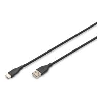 DIGITUS USB-C Silikon Anschlusskabel, 0,5m, schwarz