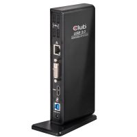 Club 3D USB 3.0 Dual Display Docking Station - Schwarz-Klavierlack Display Link zertifiziert