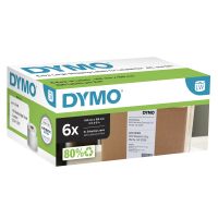 Dymo Original LabelWriter Versandetiketten (Extragroß) für LabelWriter 5XL/4XL-Etikettendrucker | 104 mm x 159 mm | 6 Rollen mit je 220 leicht ablösbaren Etiketten (1.320 Stück), Weiß, Selbstklebendes Druckeretikett, Gestanztes Etikett, 10,4 cm, 15,9 cm, 