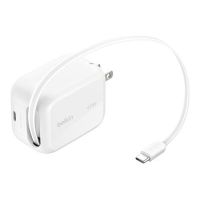 Belkin UltraCharge - Netzteil - retractable GAN - 45 watt - Fast Charge - 2 Ausgabeanschlussstellen (USB-C)