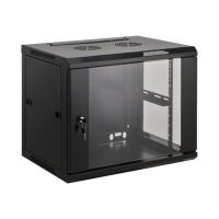 Intellinet Network Cabinet, Wall Mount (Standard), 12U, Usable Depth 500mm/Width 540mm, Black, Assembled, Max 60kg, Metal & Glass Door, Back Panel, Removeable Sides,Suitable also for use on desk or floor,19",Parts for wall install (eg screws/rawl plugs)