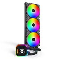 MONTECH HyperFlow Digital 360, All-in-One-Flüssigkeitskühler, 12 cm, 129,5 m³/h, Schwarz