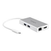 StarTech.com Startech USB-C Multiport Adapter - USB-C Reise docking station mit 4k HDMI - 60W Power Delivery Pass-Through, GbE, 2x USB-A 3.0 Hub - Tragbares Mini USB Typ-C Dock für Laptop - Weiß (DKT30CHPDW)