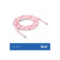 Club 3D Lifestyle USB-C Perlen-Kabel PD60W 480Mbps 2m rosa retail - Kabel - Digital/Daten