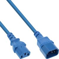InLine Kaltgeräteverlängerung - C13 auf C14 - blau - 2m