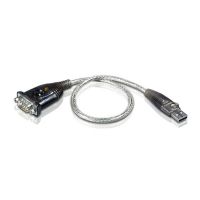 ATEN USB auf RS-232 Adapter (35 cm), Edelstahl, Transparent, Schwarz, 0,35 m, USB Typ-A, DB-9, Männlich, Männlich