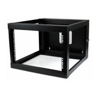 StarTech.com RK619WALLOH Serverschrank (6HE, zur Wandmontage, mit Scharnier, 56cm tief, open frame, 4 Post, Netzwerkschrank) - Schrank - geeignet für Wandmontage - Schwarz - 6U - 55.9 cm (22")