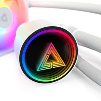 MONTECH LightFlow ARGB 360, All-in-One-Flüssigkeitskühler, 12 cm, 129,5 m³/h, Weiß