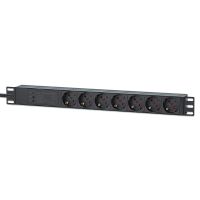 Intellinet 715140, 1U, Einphasig, Aluminium, Schwarz, 7 AC-Ausgänge, Typ F