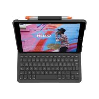 Logitech Slim Folio - Tastatur und Foliohülle - kabellos - Bluetooth - QWERTZ - Schweizerisch - Graphite - für Apple 10.2-inch iPad (7. Generation, 8. Generation, 9. Generation)