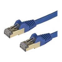 StarTech.com Startech 50cm CAT6A Ethernet Cable, 10 Gigabit Shielded Snagless RJ45 100W PoE Patch Cord, CAT 6A 10GbE STP Network Cable w/Strain Relief, Blue, UL Certified Wiring/TIA - Category 6A - 26AWG (6ASPAT50CMBL)