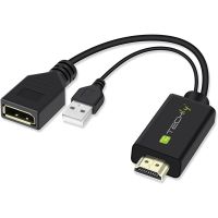 Techly ICOC HDMI-DP12A, Schwarz, CE, RoHS, 4096 x 2160 Pixel, 48 Bit, 120 Hz, 2,97 Gbit/s