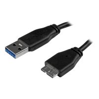 StarTech.com 15cm schlankes SuperSpeed USB 3.0 A auf Micro B Kabel - St/St - USB 3.0 Anschlusskabel - Schwarz - USB-Kabel - Micro-USB Typ B (M)