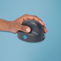 R-Go Tools Vertikale Maus R-Go HE Basic, ergonomische Maus, mittel (Handlänge 165–185 mm), für Linkshänder, Bluetooth, Linkshändig, Vertikale Ausführung, Optisch, Bluetooth, 1600 DPI, Grau