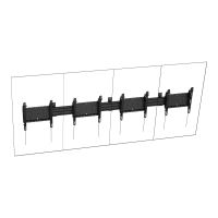 TD SYNNEX Vision - Befestigungskit (Wandmontage, Schienenmontagesockel) - robust - für 4 LCD-Anzeigen - Hochformat - Stahl, Aluminium - Schwarz - Bildschirmgröße: 127-140 cm (50"-55")