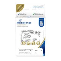 MEDIARANGE Laminiert - permanenter Klebstoff - Schwarz auf Weiß - Rolle (2,4 cm x 8 m)