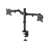 Goobay Basic - Befestigungskit (Halterung für zwei Monitore) - für Flachbildschirm - flex - Stahl - Schwarz - Bildschirmgröße: 43.2-81.3 cm (17"-32")