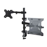 StarTech.com Monitor und laptop halterung, Monitorarm mit Notebook arm - Befestigungskit (Stange, Notebook-Ablage, Monitorarm, Notebookschacht-Arm)