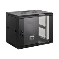 Intellinet Network Cabinet, Wall Mount (Standard), 9U, Usable Depth 350mm/Width 540mm, Black, Assembled, Max 60kg, Metal & Glass Door, Back Panel, Removeable Sides,Suitable also for use on desk or floor, 19",Parts for wall install (eg screws/rawl plugs)