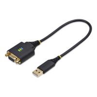 StarTech.com StarTech 1ft/30cm USB to Null Modem Serial Adapter Cable, FTDI, RS232 - Kabel USB / seriell - USB (M)