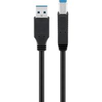 Goobay 93654, 3 m, USB A, USB B, USB 3.2 Gen 1 (3.1 Gen 1), 5 Gbit/s, Schwarz