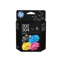 HP 302/304 Combo Pack - 2er-Pack - pigmentiertes Schwarz, Farbe (Cyan, Magenta, Gelb)