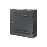 Intellinet Gehäuse (horizontal / vertikal) - mit 4U horizontalen und 2U vertikalen Ständern - geeignet für Wandmontage - Schwarz, RAL 7021 - 4U - 48.3 cm (19")